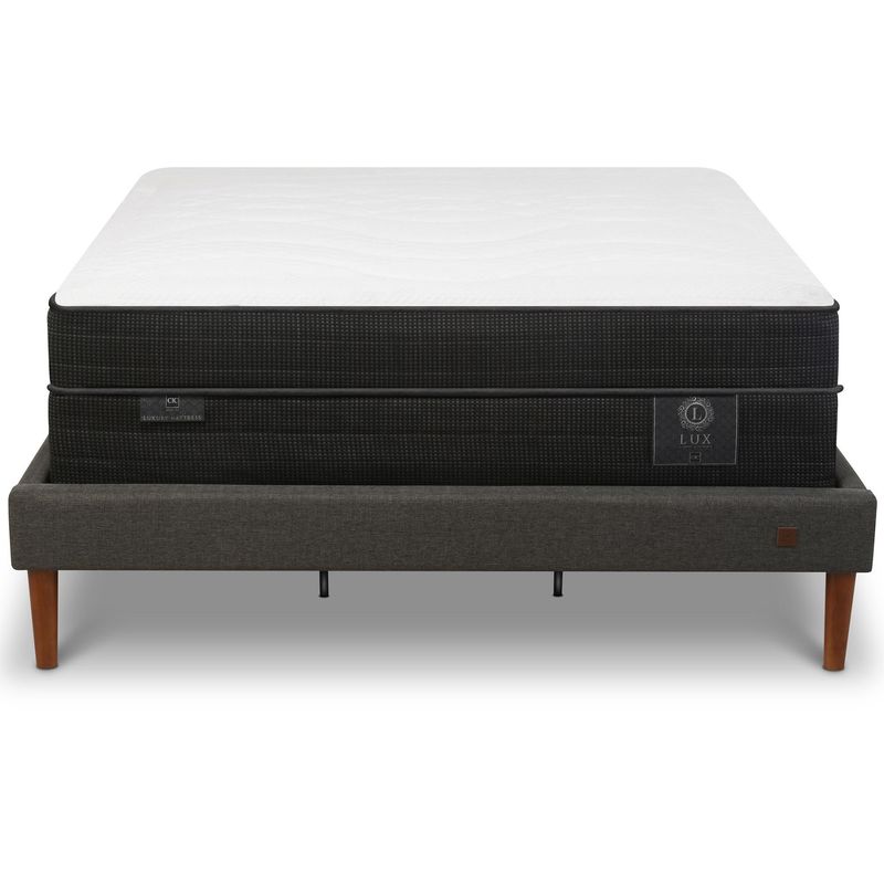 CIC - Cama Europea King Curve Lux  Blanco/Gris