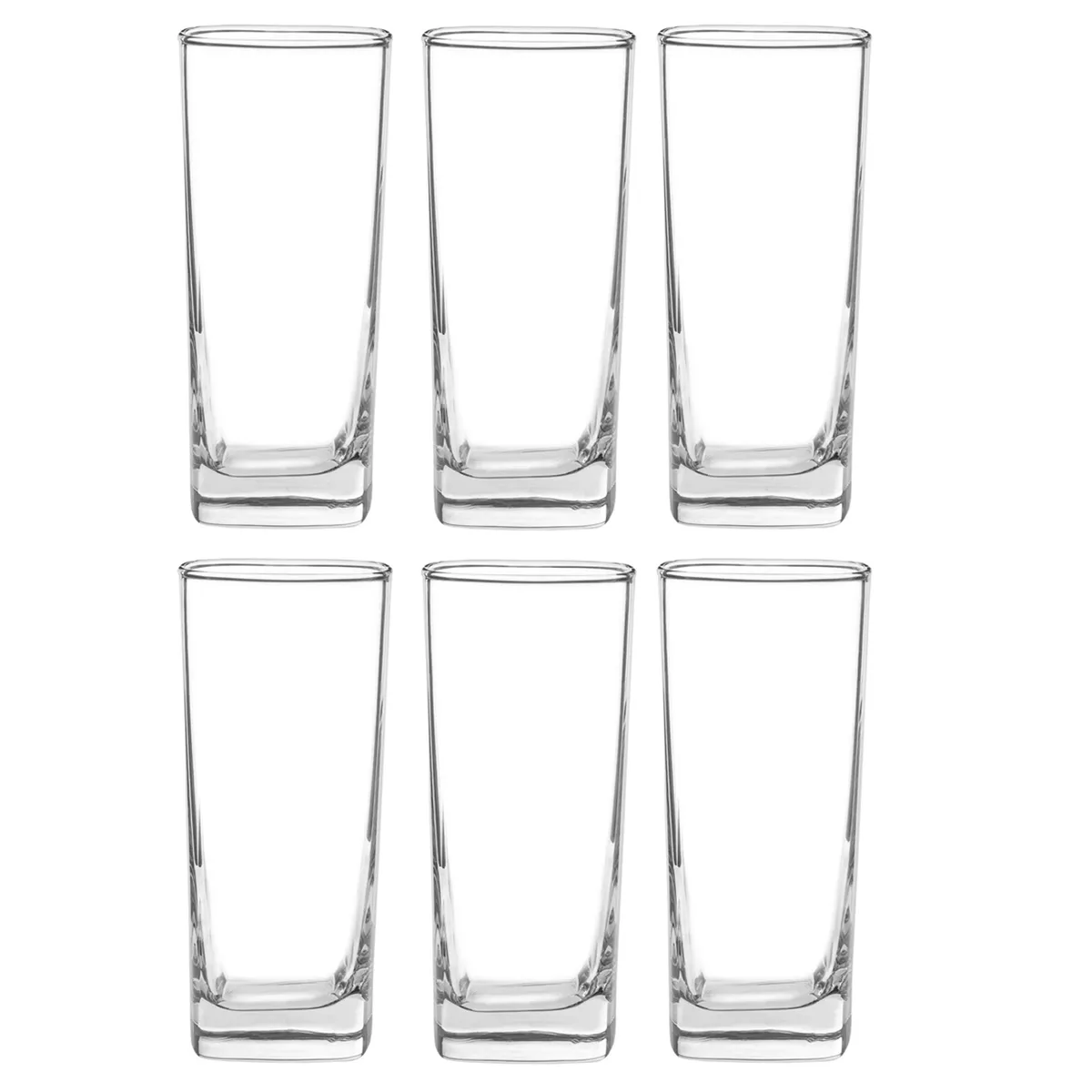 JUST HOME COLLECTION - Set 6 Vasos Alto de Vidrio 350 ml Transparente