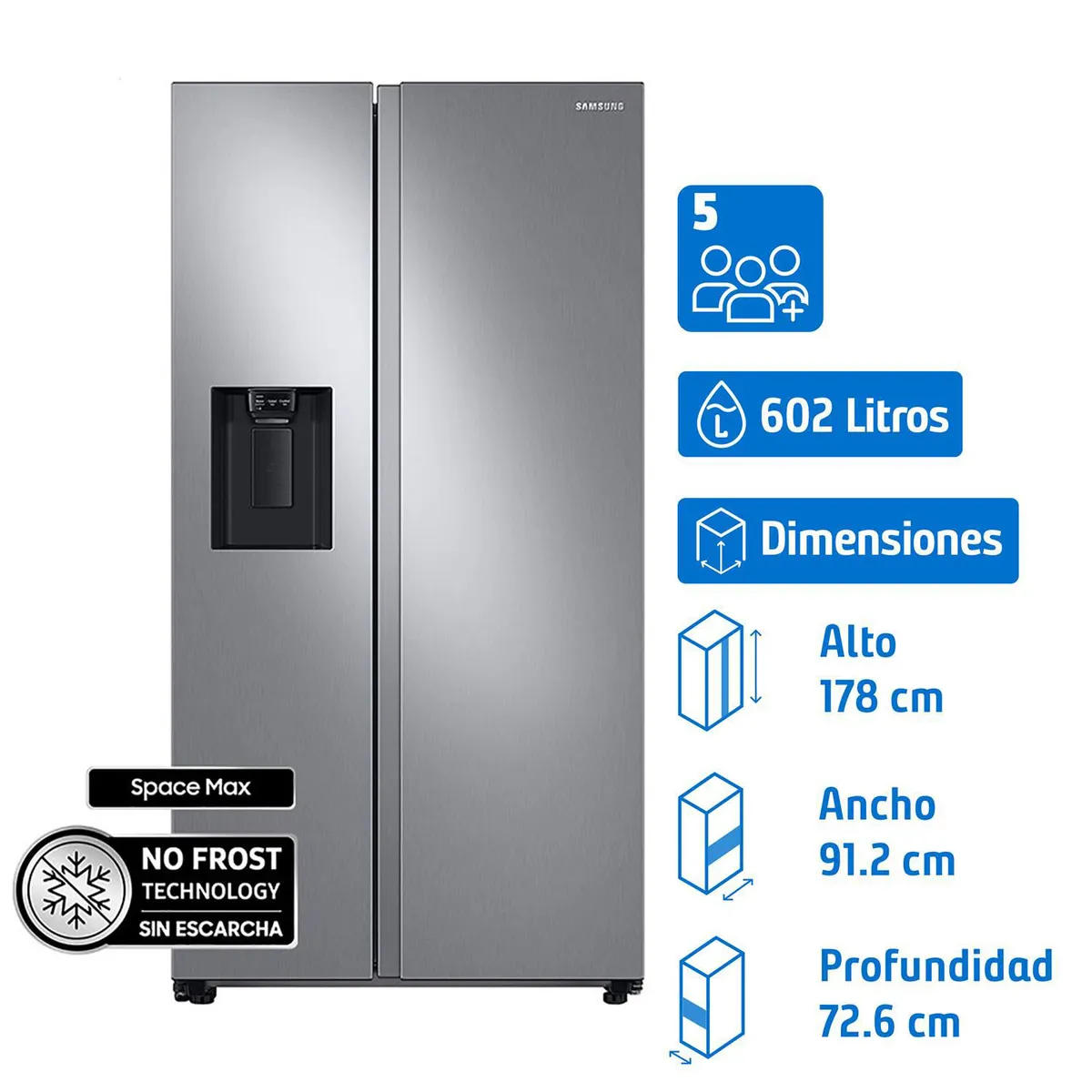 SAMSUNG - Refrigerador Top Freezer No Frost 602 Litros RS60T5200S9/ZS