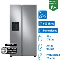 SAMSUNG - Refrigerador Top Freezer No Frost 602 Litros Refined inox RS60T5200S9/ZS
