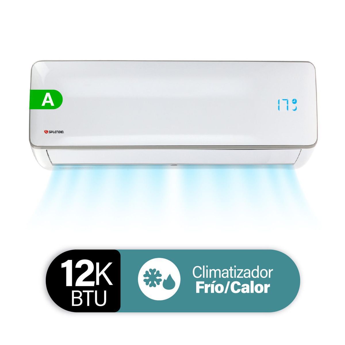 SPLENDID - Aire acondicionado splitt on/off 12000 BTU frio/calor