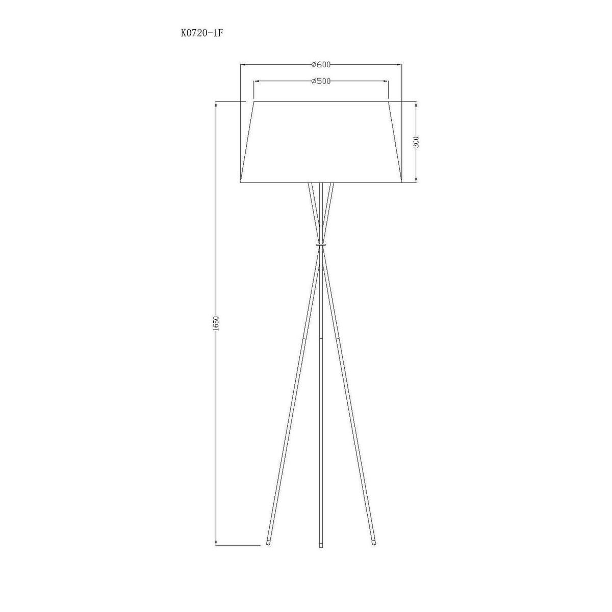 DISEÑO 3 - Lámpara de Pie Trípode Bronce 60x165 cm