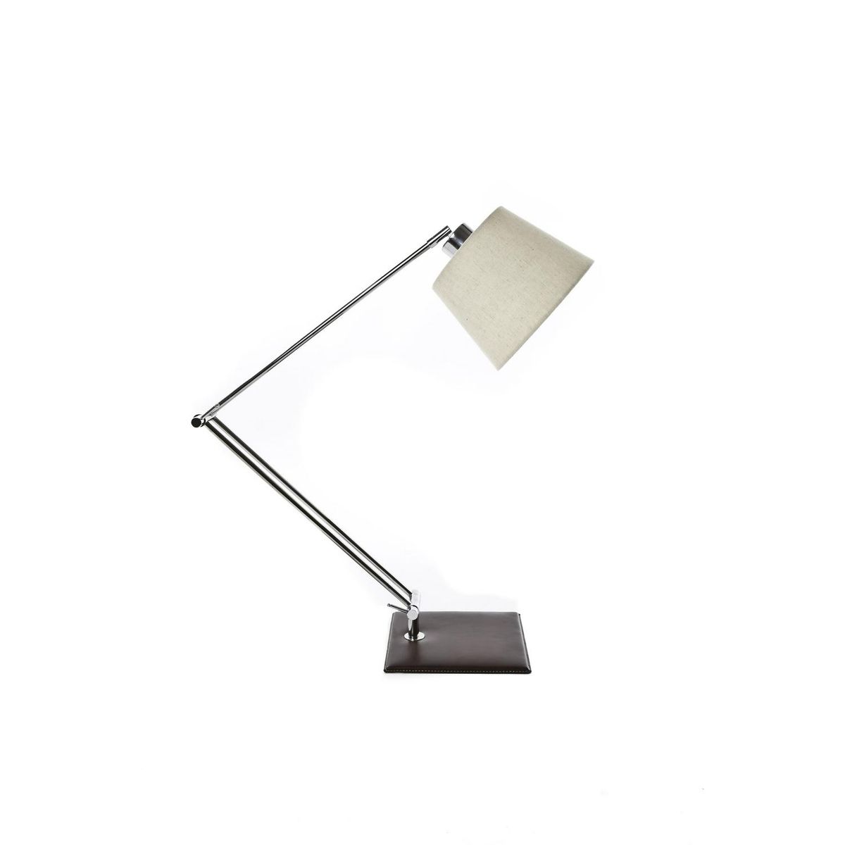 DISEÑO 3 - Lámpara Mesa Artic Cromo Cuero Gris 20x45 cm