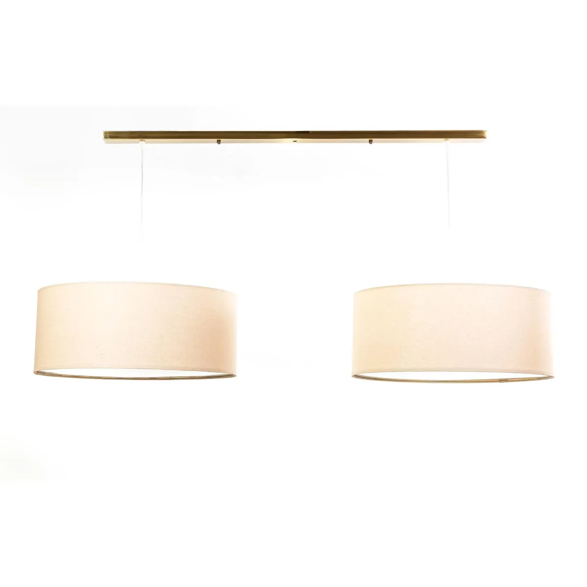 DISEÑO 3 - Lámpara Colgante Doble Pantalla 4 Luces Metal Naranjo