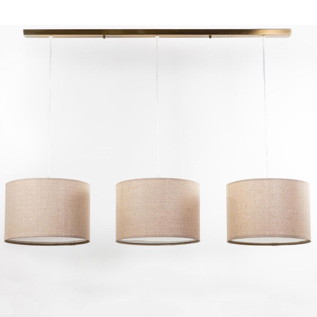 DISEÑO 3 - Lámpara Colgante Triple Pantalla 3 Luces Metal Naranjo