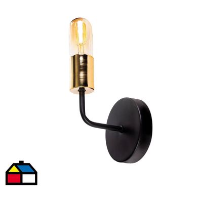 Apliqu negro bronce 1 luz E27 40W.