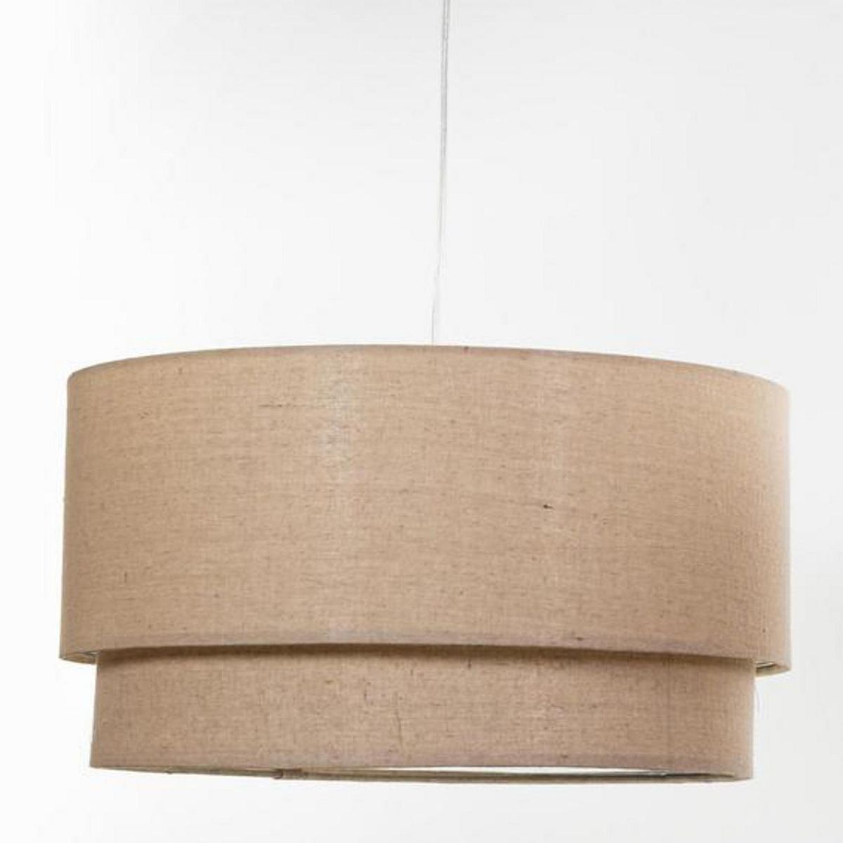 DISEÑO 3 - Lámpara Colgante Doble Cruda 2 Luces Metal Beige