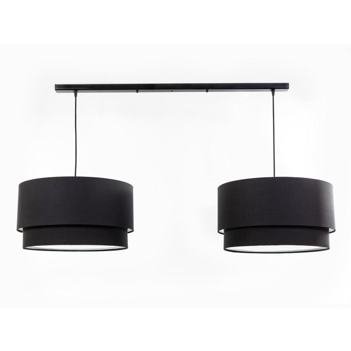 DISEÑO 3 - Lámpara Colgante Doble 2 Luces Metal Negro