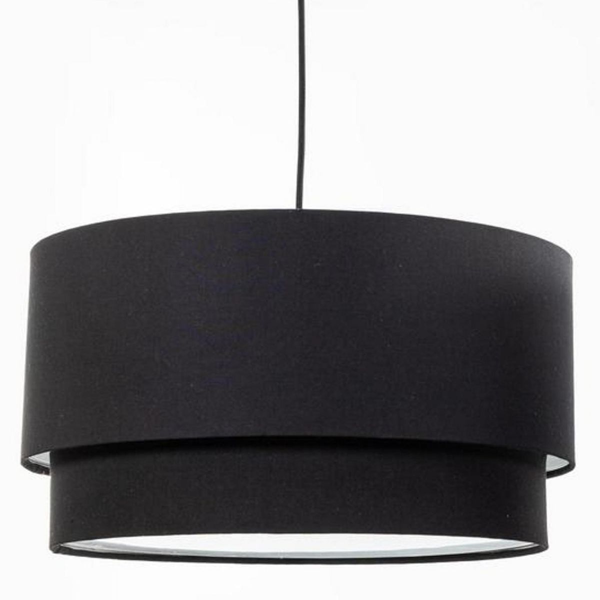 DISEÑO 3 - Lámpara Colgante Doble 2 Luces Metal Negro