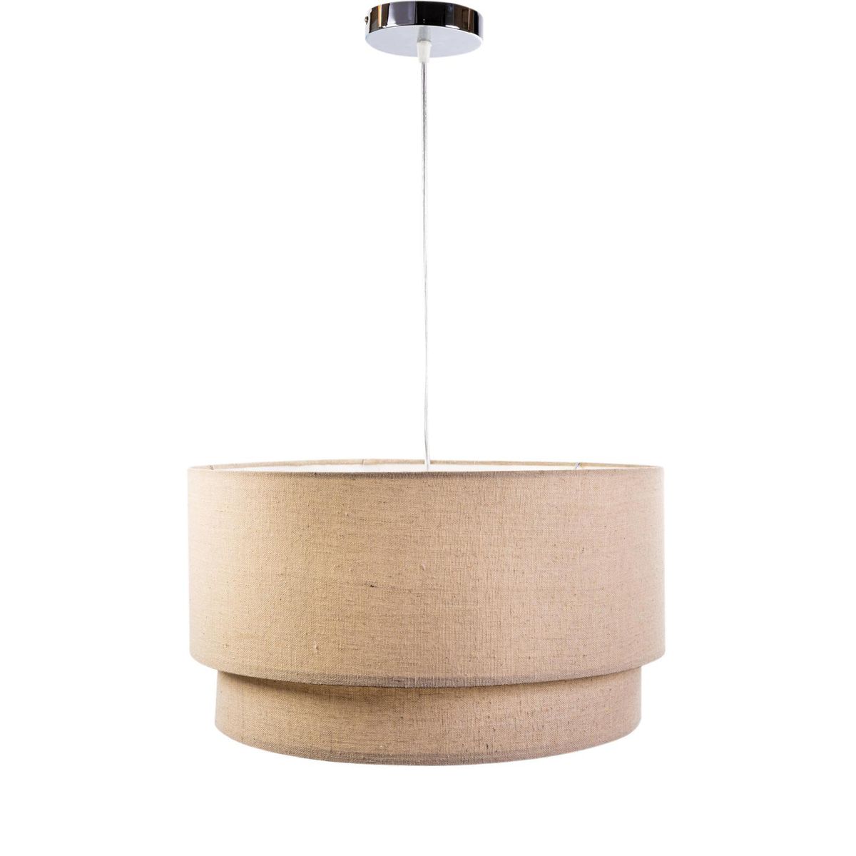 DISEÑO 3 - Lámpara Colgante Cruda 1 Luz Metal Beige