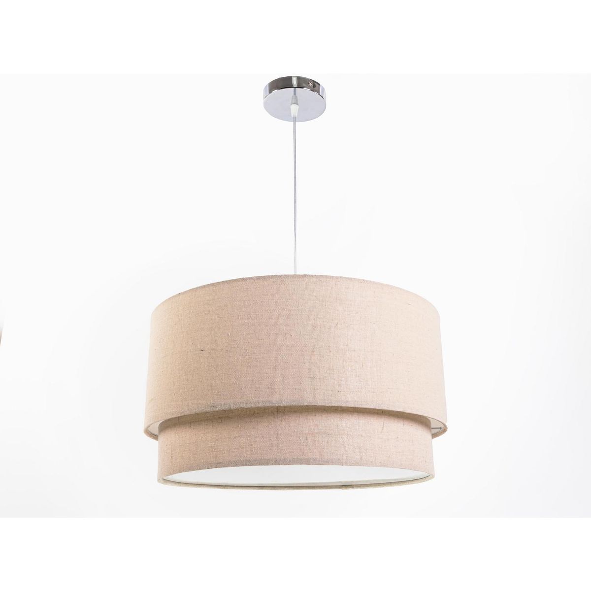 DISEÑO 3 - Lámpara Colgante Cruda 1 Luz Metal Beige