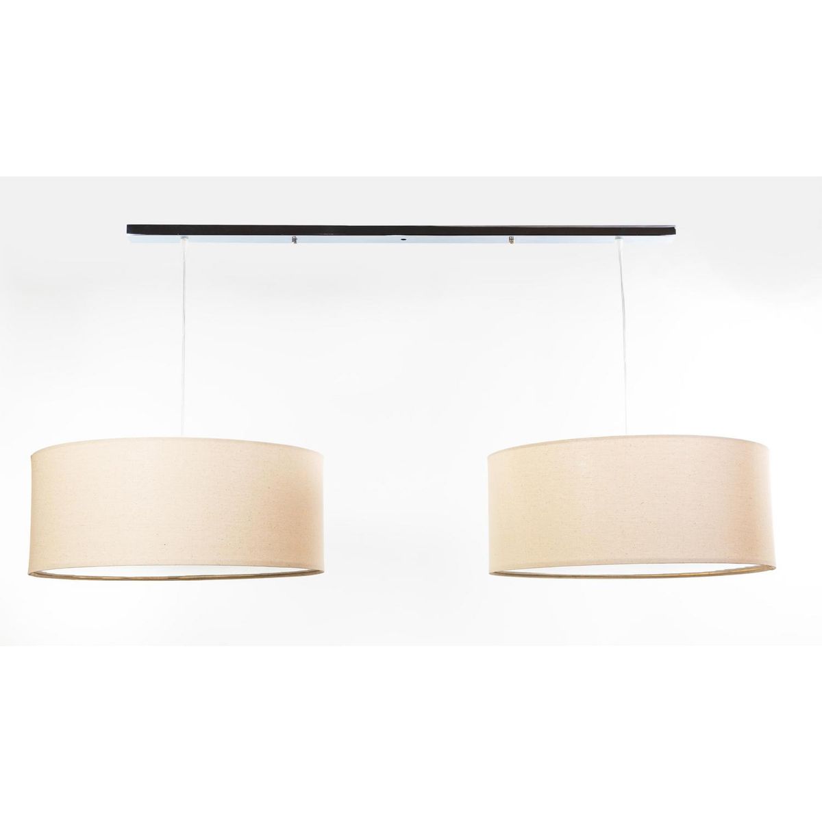 DISEÑO 3 - Lámpara Colgante Doble Pantalla 4 Luces Metal Gris