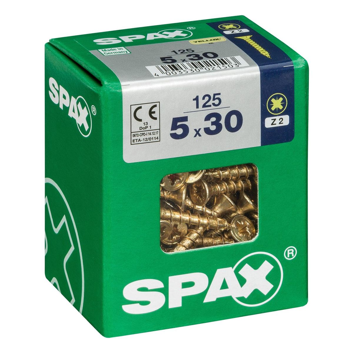 SPAX AMERICAN SCREW - Tornillo Spax Tirafondo Madera Aglomerada 30 mm 5 mm 125 unidad(es)