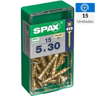 Tornillo spax cabeza plana pozidrive yellox 5x30 15Pz