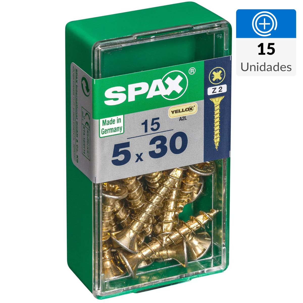SPAX AMERICAN SCREW - Tornillo Spax Tirafondo Madera Aglomerada 30 mm 5 mm 15 unidad(es)