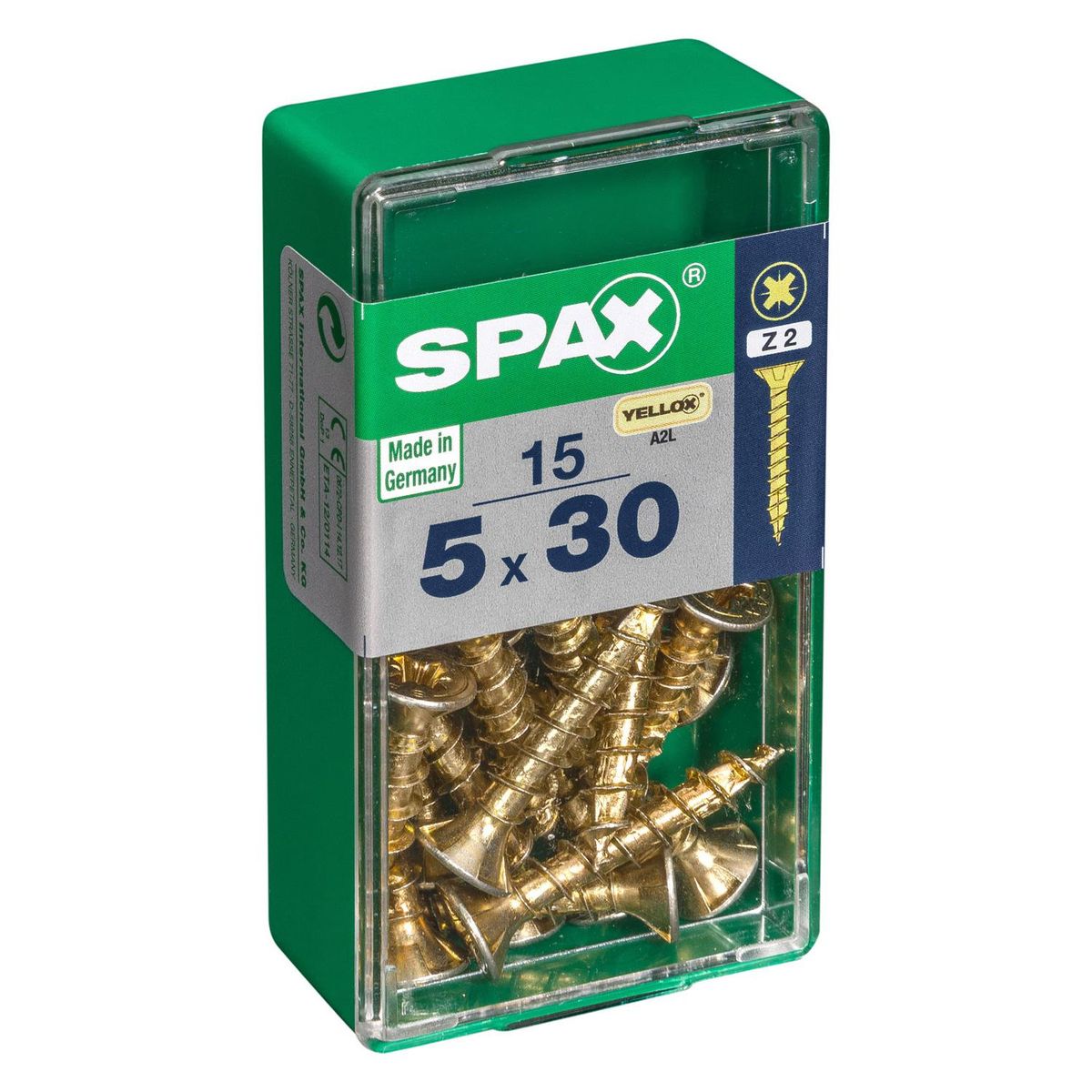 SPAX AMERICAN SCREW - Tornillo Spax Tirafondo Madera Aglomerada 30 mm 5 mm 15 unidad(es)