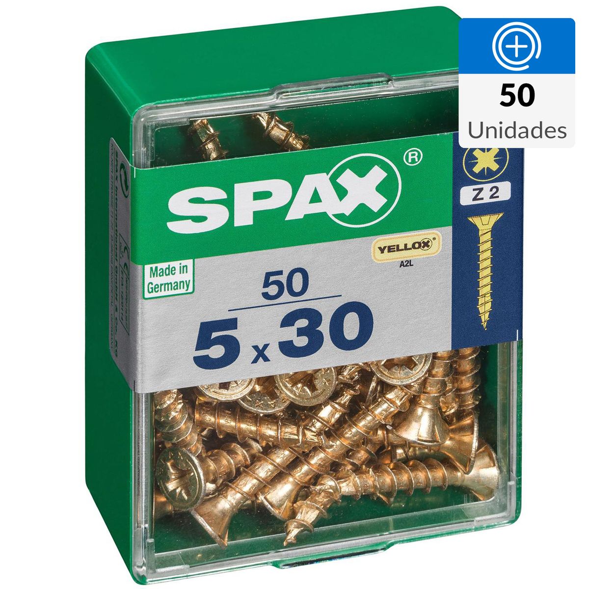 SPAX AMERICAN SCREW - Tornillo Spax Tirafondo Madera Aglomerada 30 mm 5 mm 50 unidad(es)