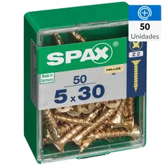 SPAX AMERICAN SCREW - Tornillo Tirafondo Madera Aglomerada 30 mm 5 mm 50 unidad(es)