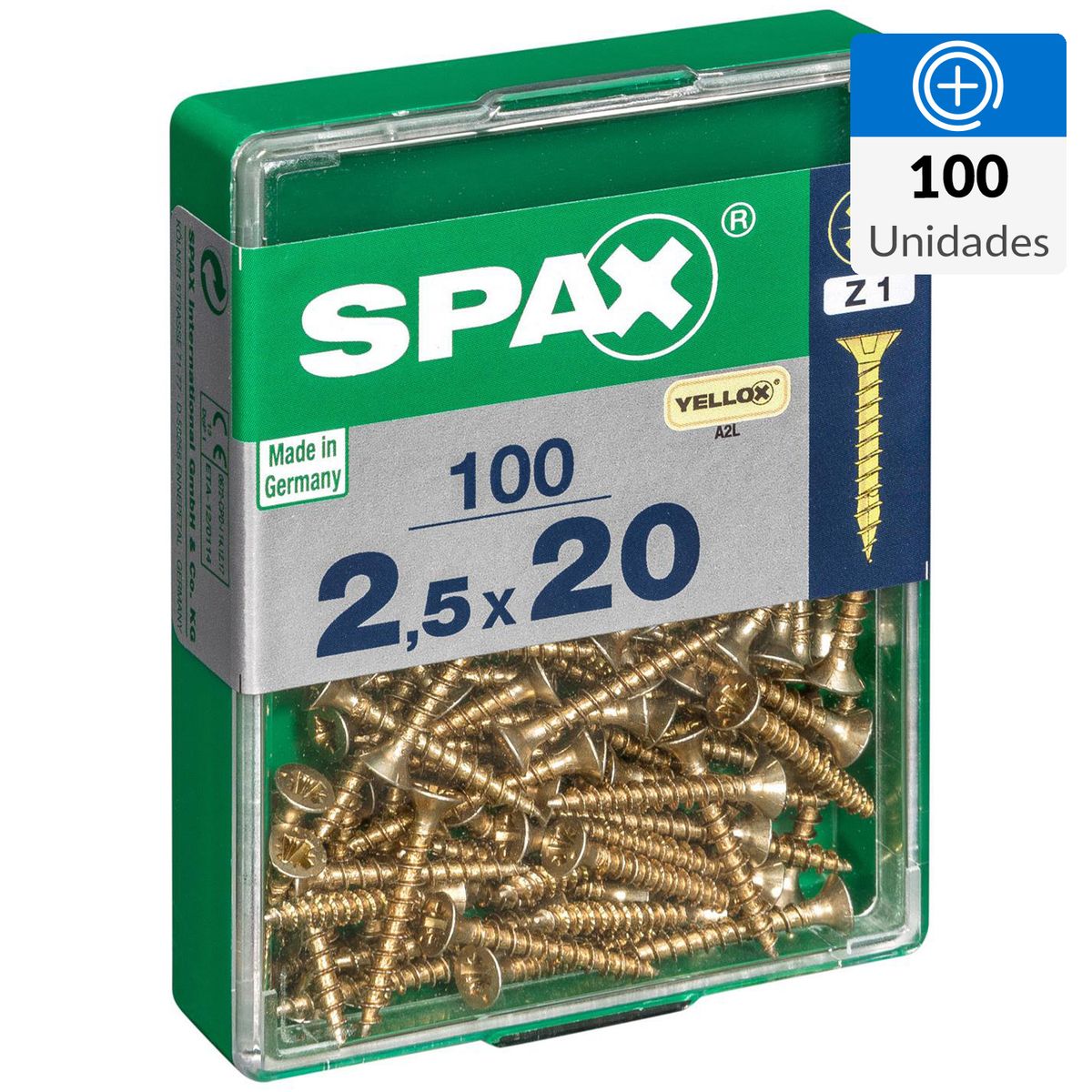 SPAX AMERICAN SCREW - Tornillo Spax Tirafondo Madera Aglomerada 20 mm 2.5 mm 100 unidad(es)
