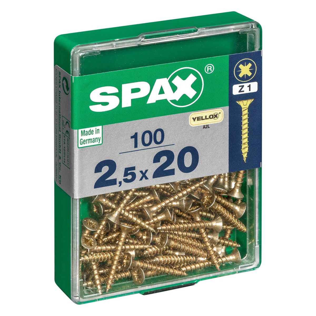 SPAX AMERICAN SCREW - Tornillo Spax Tirafondo Madera Aglomerada 20 mm 2.5 mm 100 unidad(es)