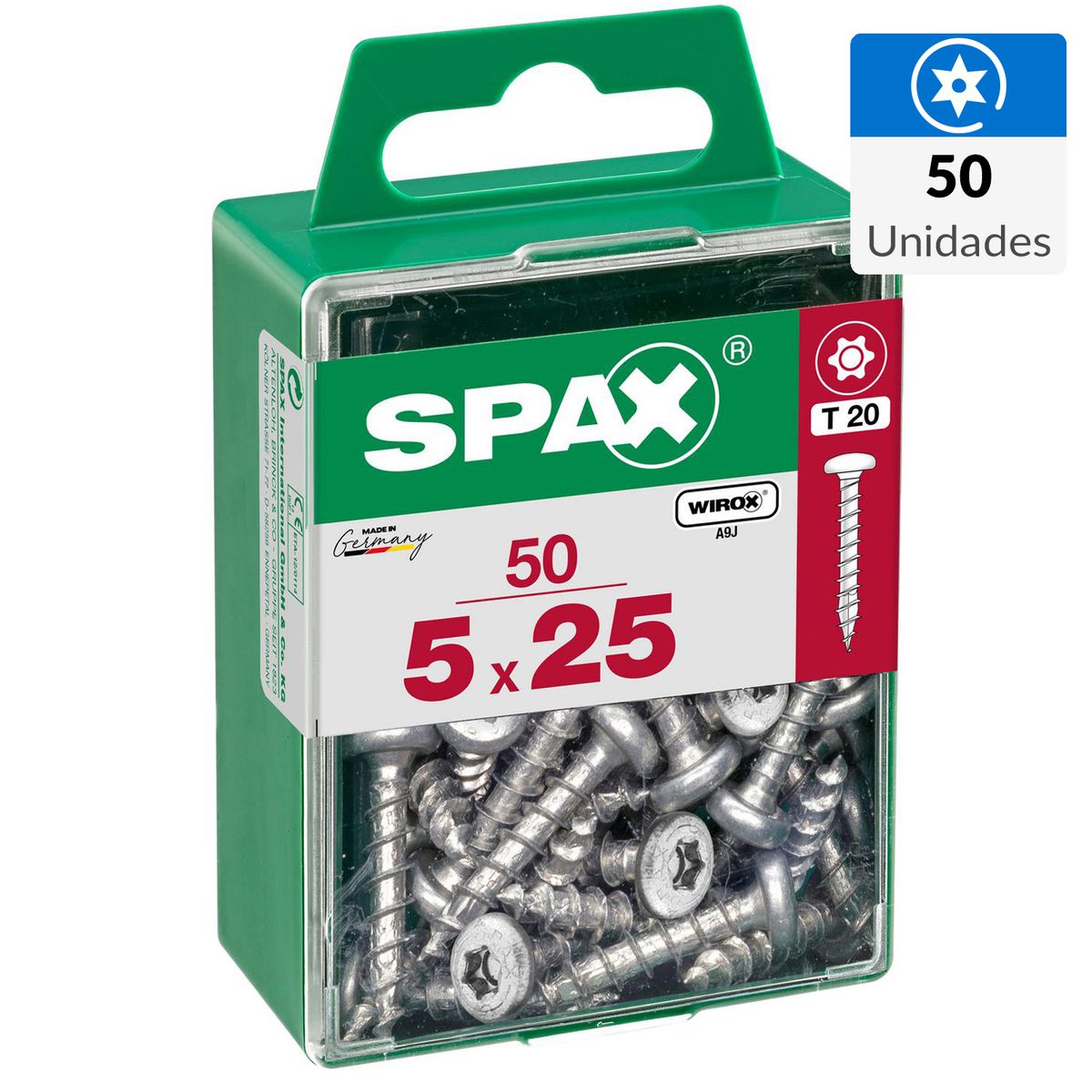 SPAX AMERICAN SCREW - Tornillo Spax Tirafondo Madera Aglomerada 25 mm 5 mm 50 unidad(es)