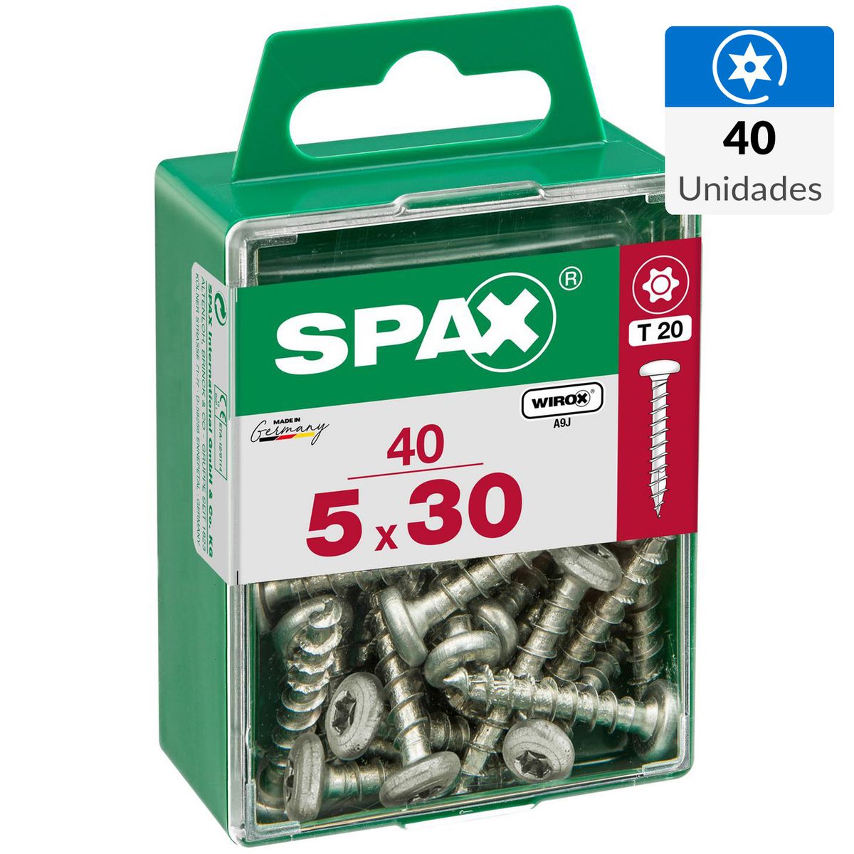 SPAX AMERICAN SCREW - Tornillo Spax Tirafondo Madera Aglomerada 30 mm 5 mm 40 unidad(es)