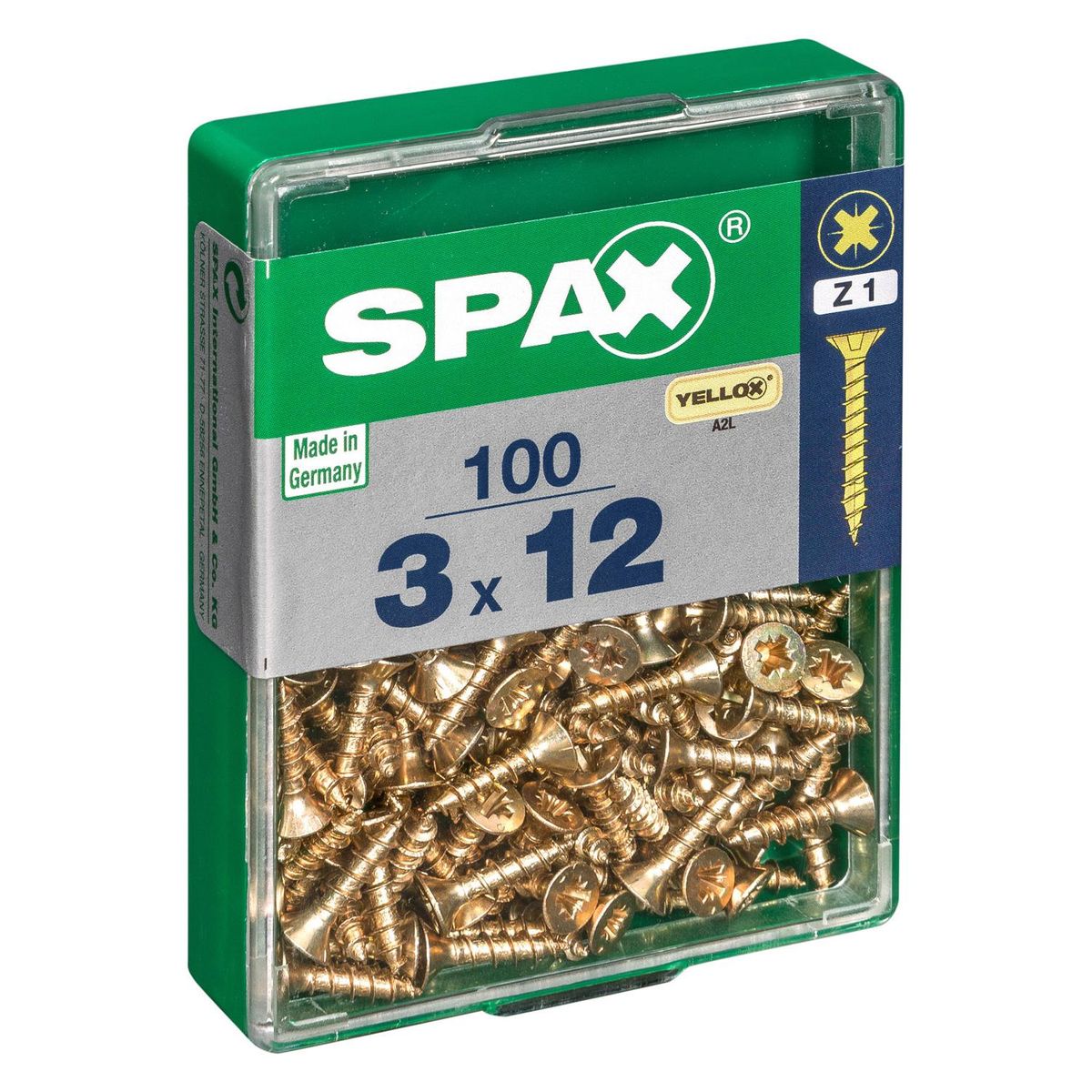 SPAX AMERICAN SCREW - Tornillo Spax Tirafondo Madera Aglomerada 12 mm 3 mm 100 unidad(es)