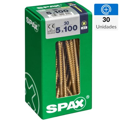 Tornillo spax cabeza plana pozidrive yellox 5x100 30Pz