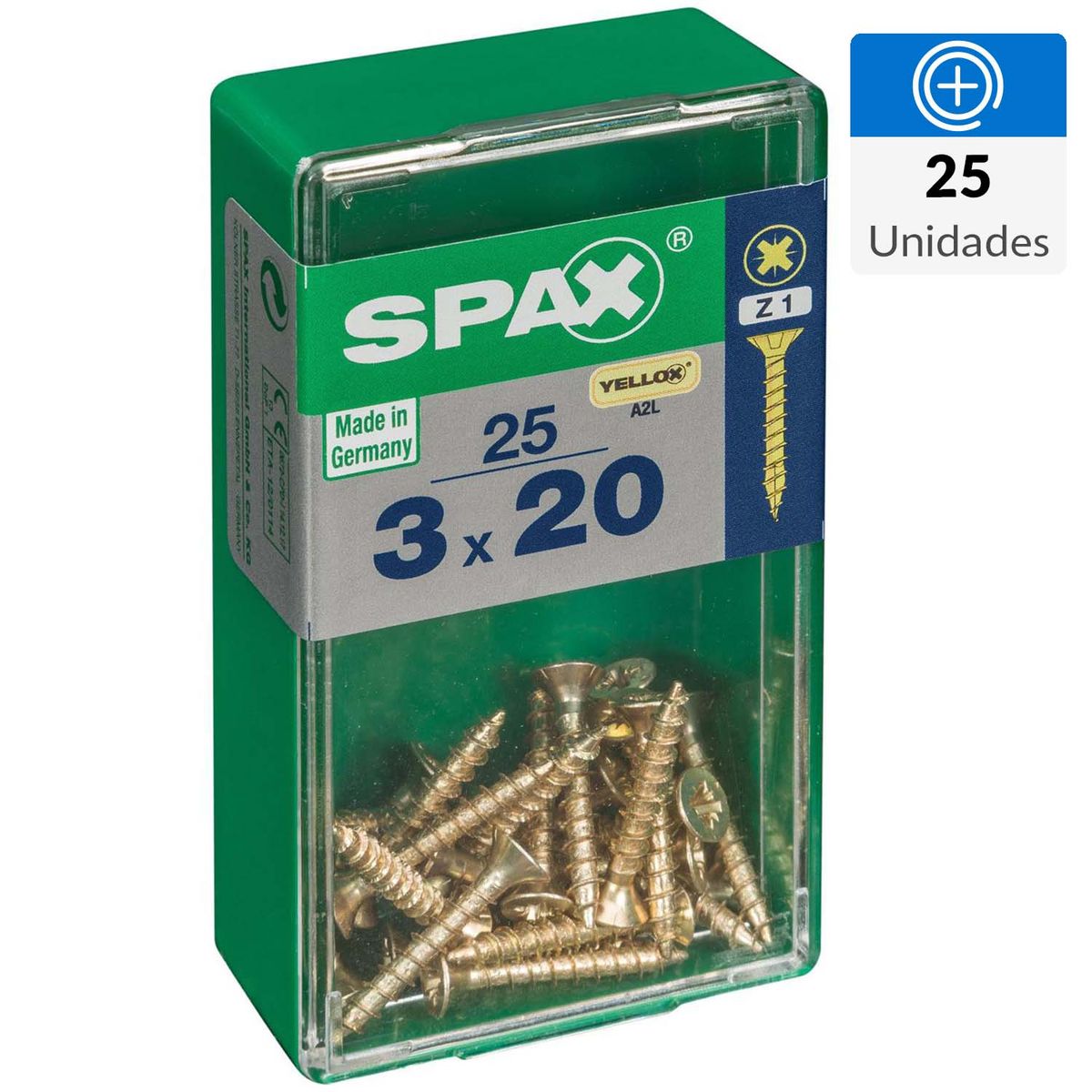 SPAX AMERICAN SCREW - Tornillo Spax Tirafondo Madera Aglomerada 20 mm 3 mm 25 unidad(es)
