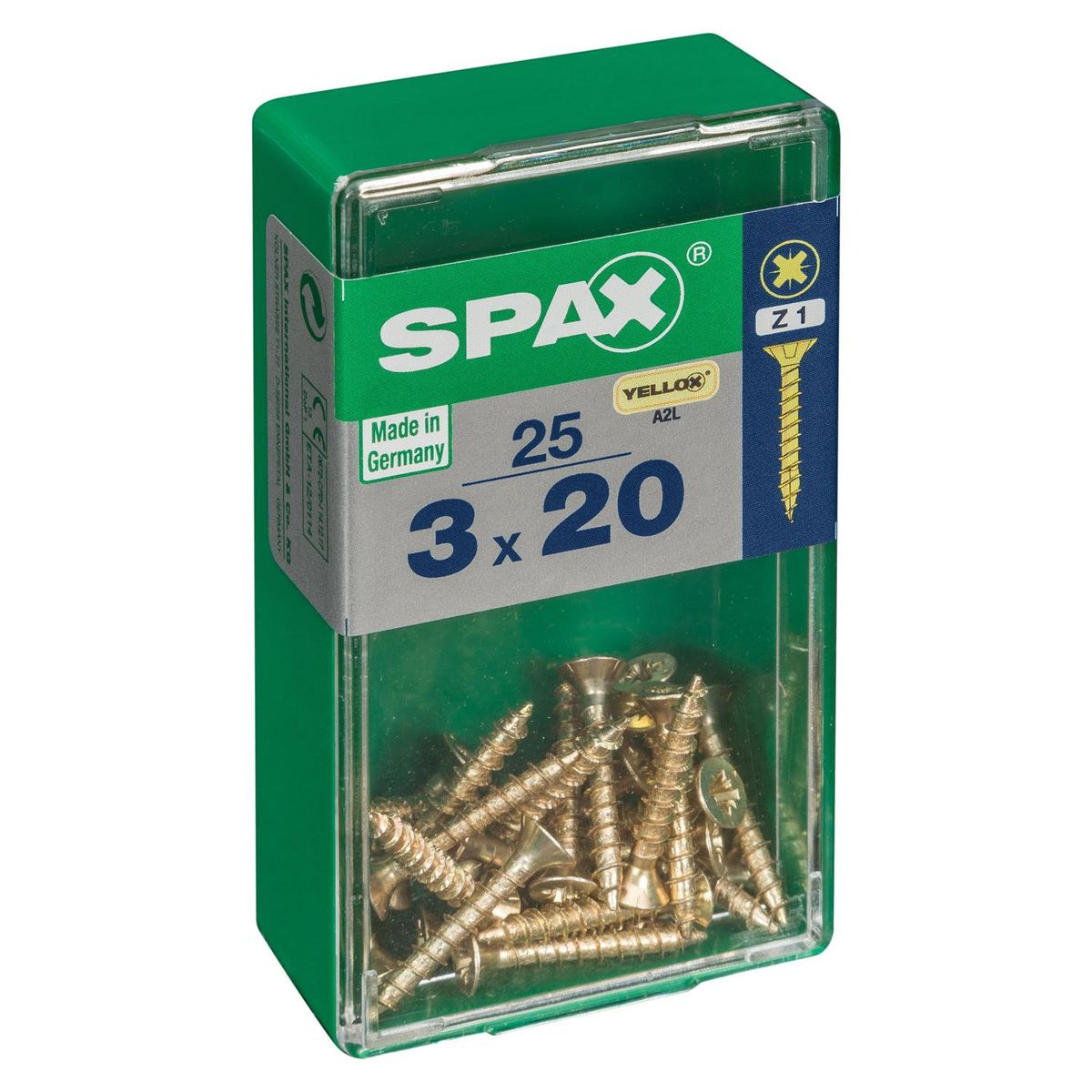 SPAX AMERICAN SCREW - Tornillo Spax Tirafondo Madera Aglomerada 20 mm 3 mm 25 unidad(es)