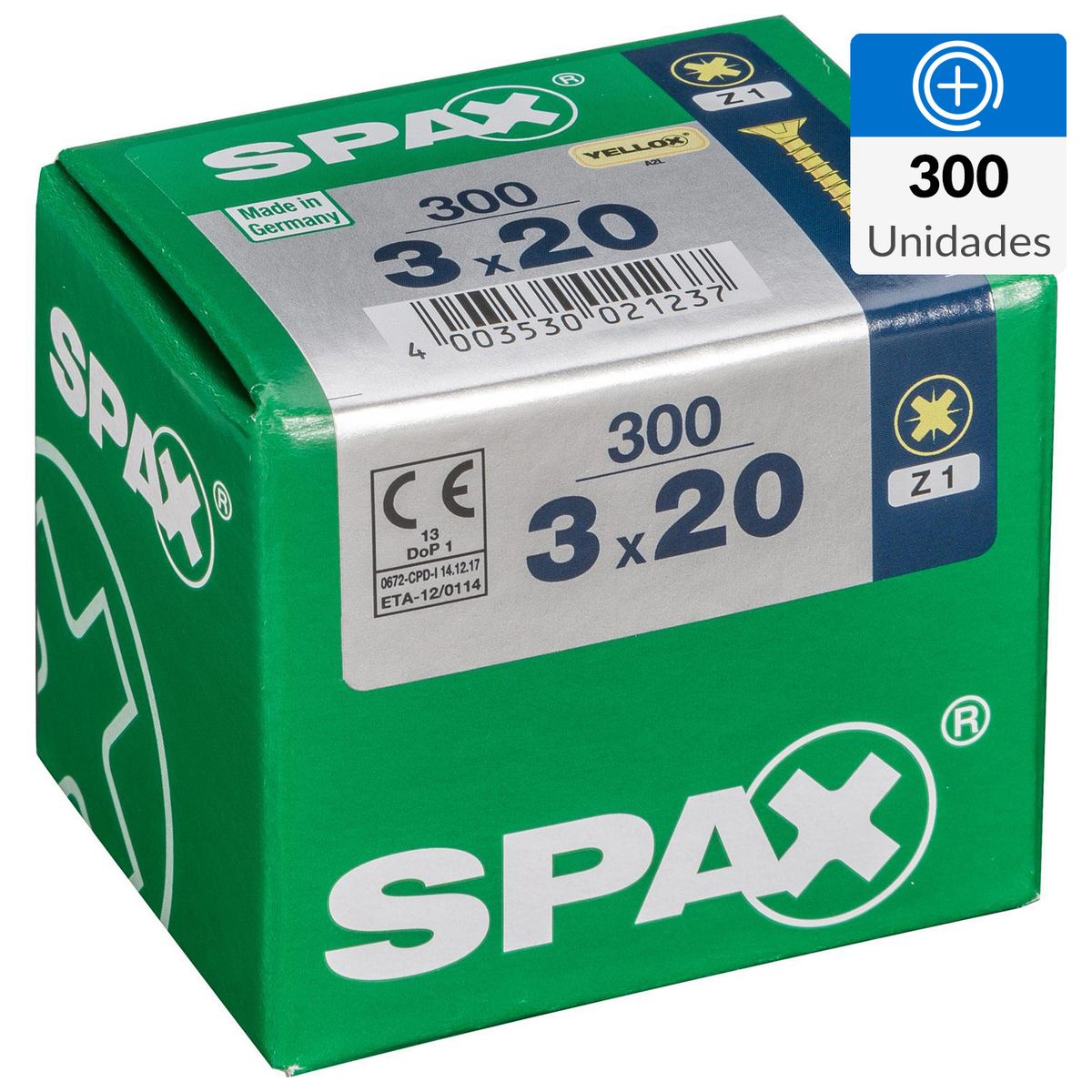 SPAX AMERICAN SCREW - Tornillo Tirafondo Madera Aglomerada 20 mm 3 mm 300 unidad(es)