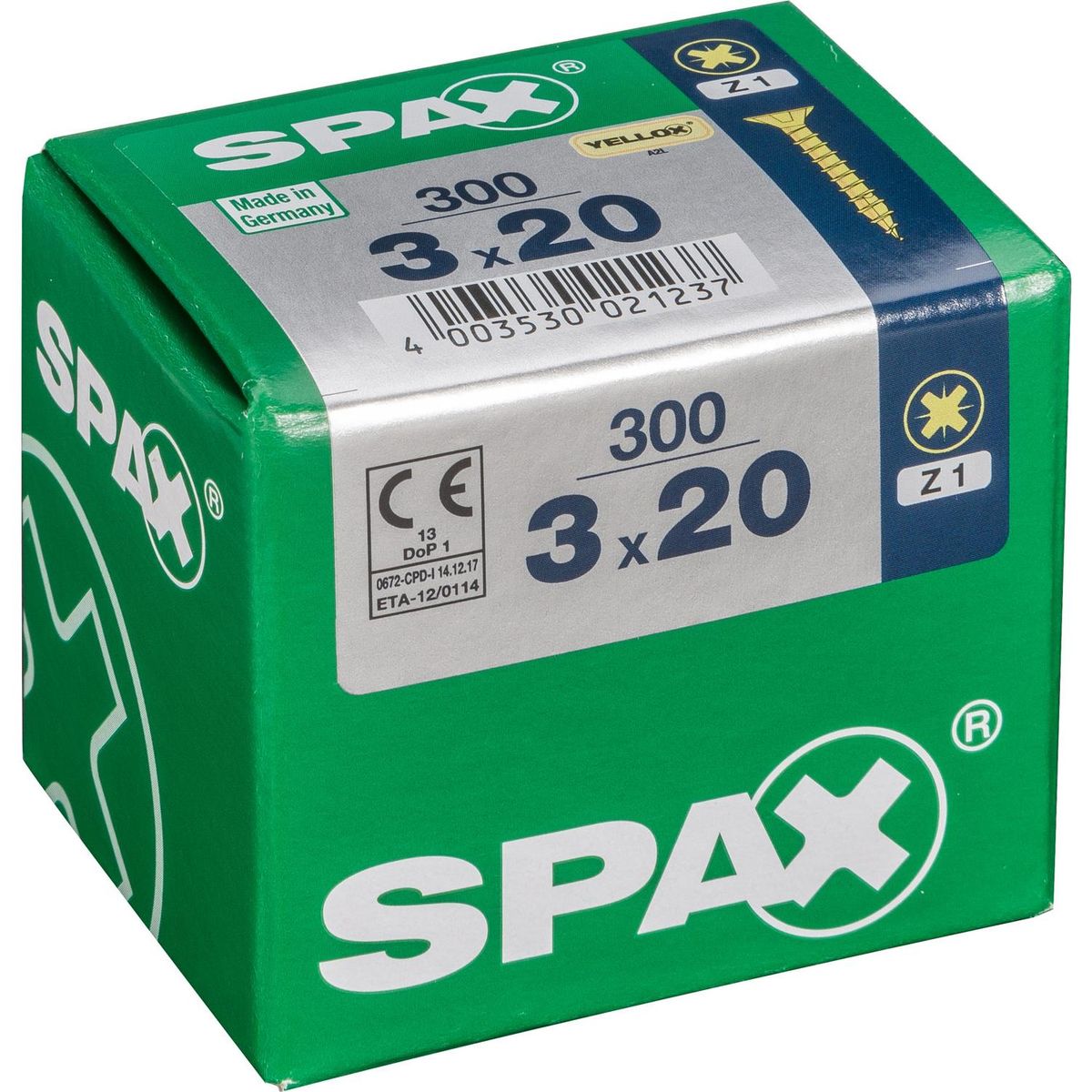 SPAX AMERICAN SCREW - Tornillo Tirafondo Madera Aglomerada 20 mm 3 mm 300 unidad(es)