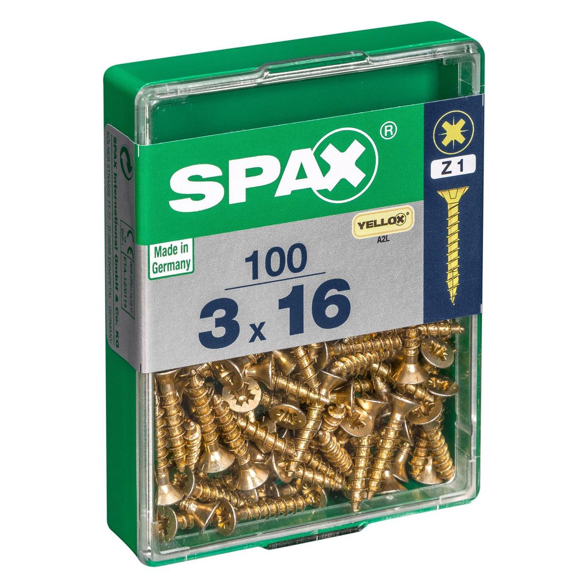 SPAX AMERICAN SCREW - Tornillo Spax Tirafondo Madera Aglomerada 16 mm 3 mm 100 unidad(es)