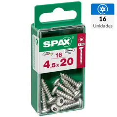 SPAX AMERICAN SCREW - Tornillo Tirafondo Madera Aglomerada 20 mm 4.5 mm 16 unidad(es)