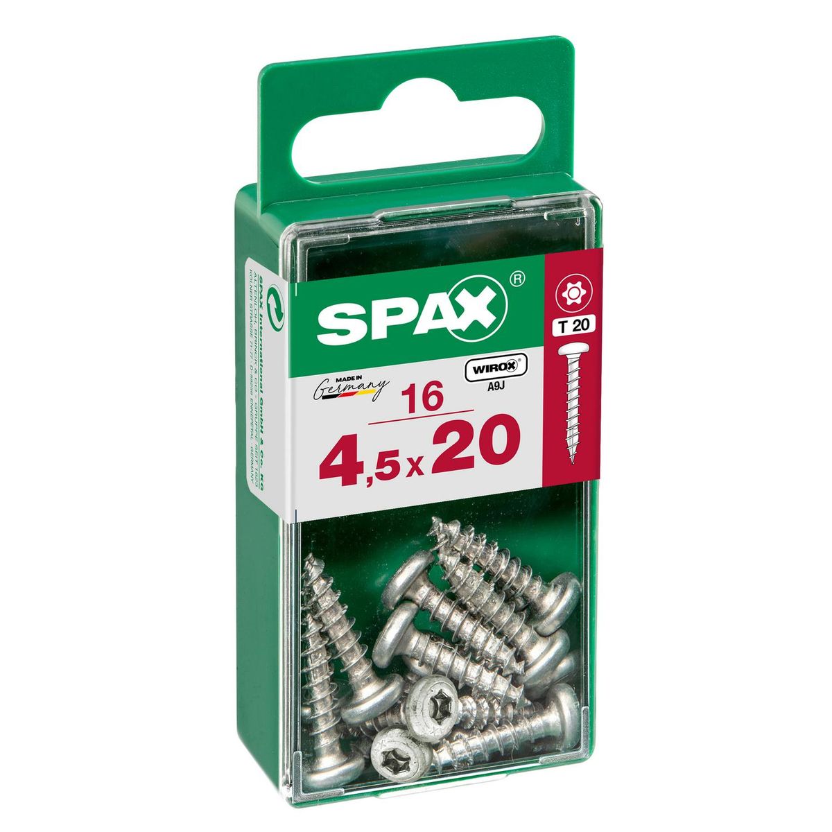SPAX AMERICAN SCREW - Tornillo Spax Tirafondo Madera Aglomerada 20 mm 4.5 mm 16 unidad(es)