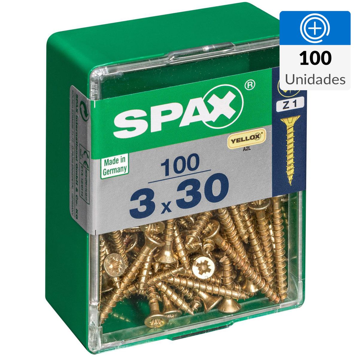 SPAX AMERICAN SCREW - Tornillo Spax Tirafondo Madera Aglomerada 30 mm 3 mm 100 unidad(es)