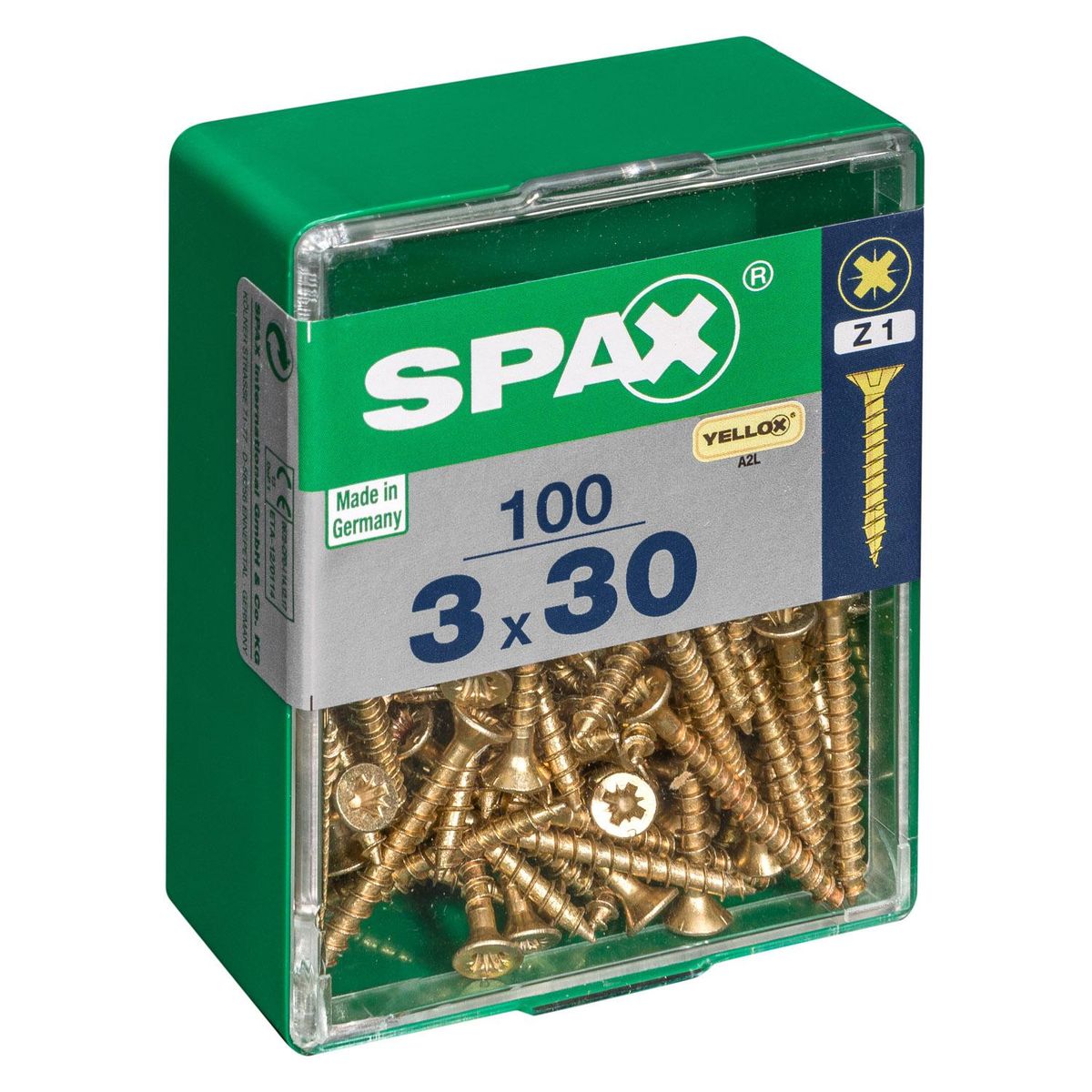 SPAX AMERICAN SCREW - Tornillo Spax Tirafondo Madera Aglomerada 30 mm 3 mm 100 unidad(es)