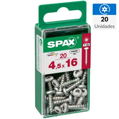 Tornillo Spax Tirafondo Cabeza Torx Madera Aglomerada 16 mm 4.5 mm 20 Unidades