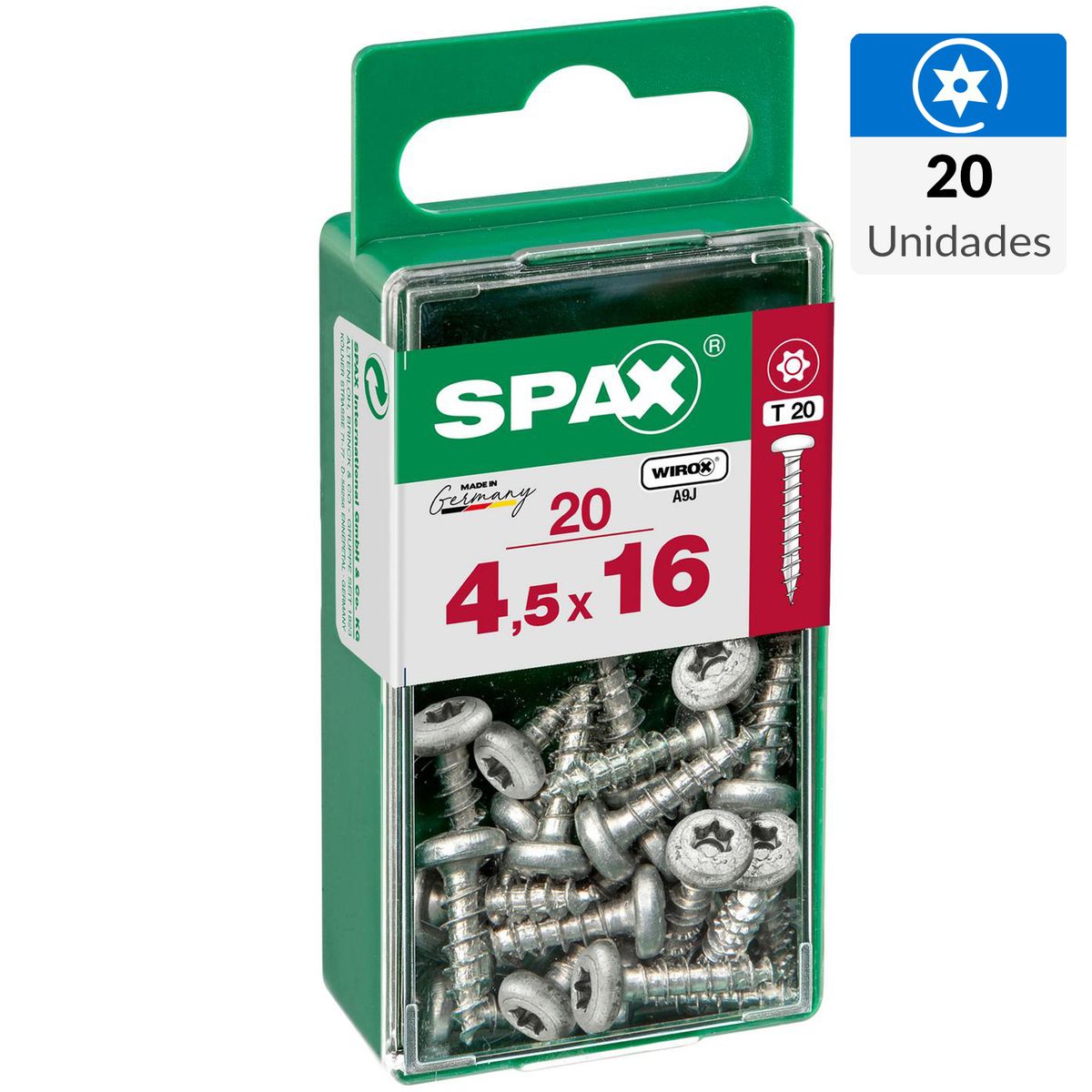 SPAX AMERICAN SCREW - Tornillo Tirafondo Madera Aglomerada 16 mm 4.5 mm 20 unidad(es)