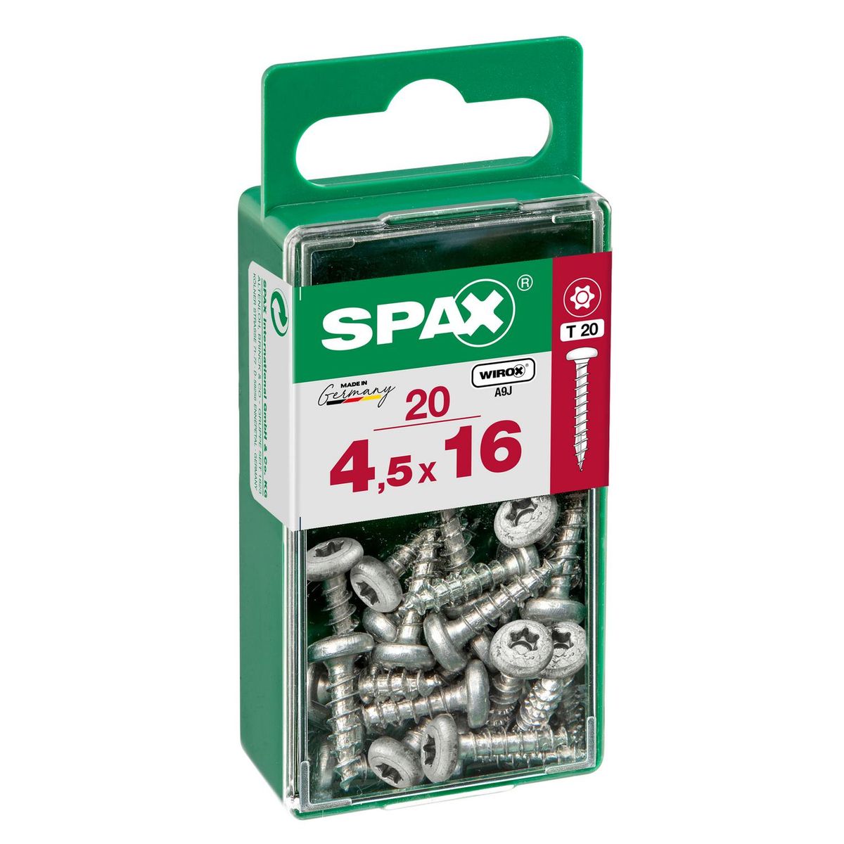 SPAX AMERICAN SCREW - Tornillo Tirafondo Madera Aglomerada 16 mm 4.5 mm 20 unidad(es)