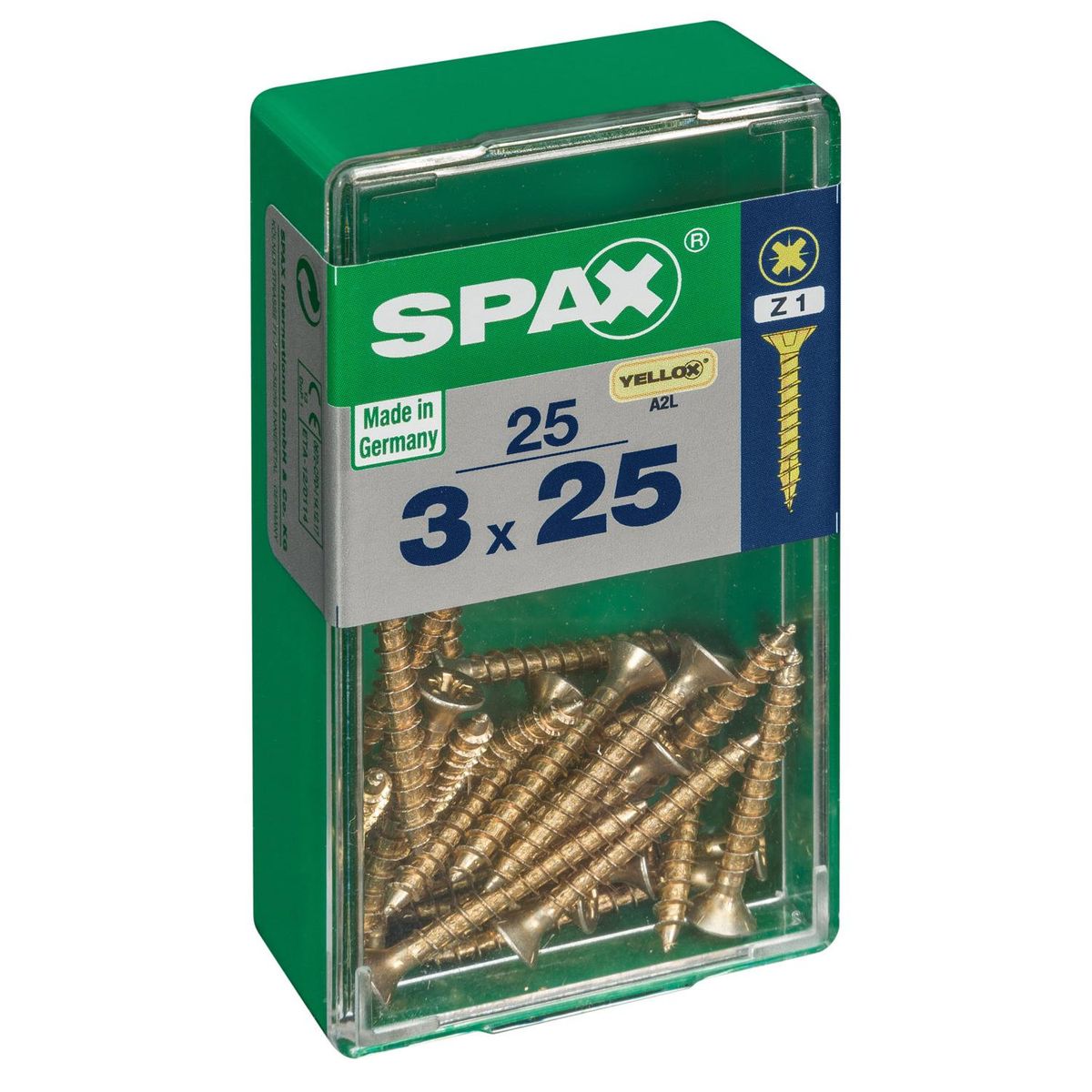 SPAX AMERICAN SCREW - Tornillo Spax Tirafondo Madera Aglomerada 25 mm 3 mm 25 unidad(es)