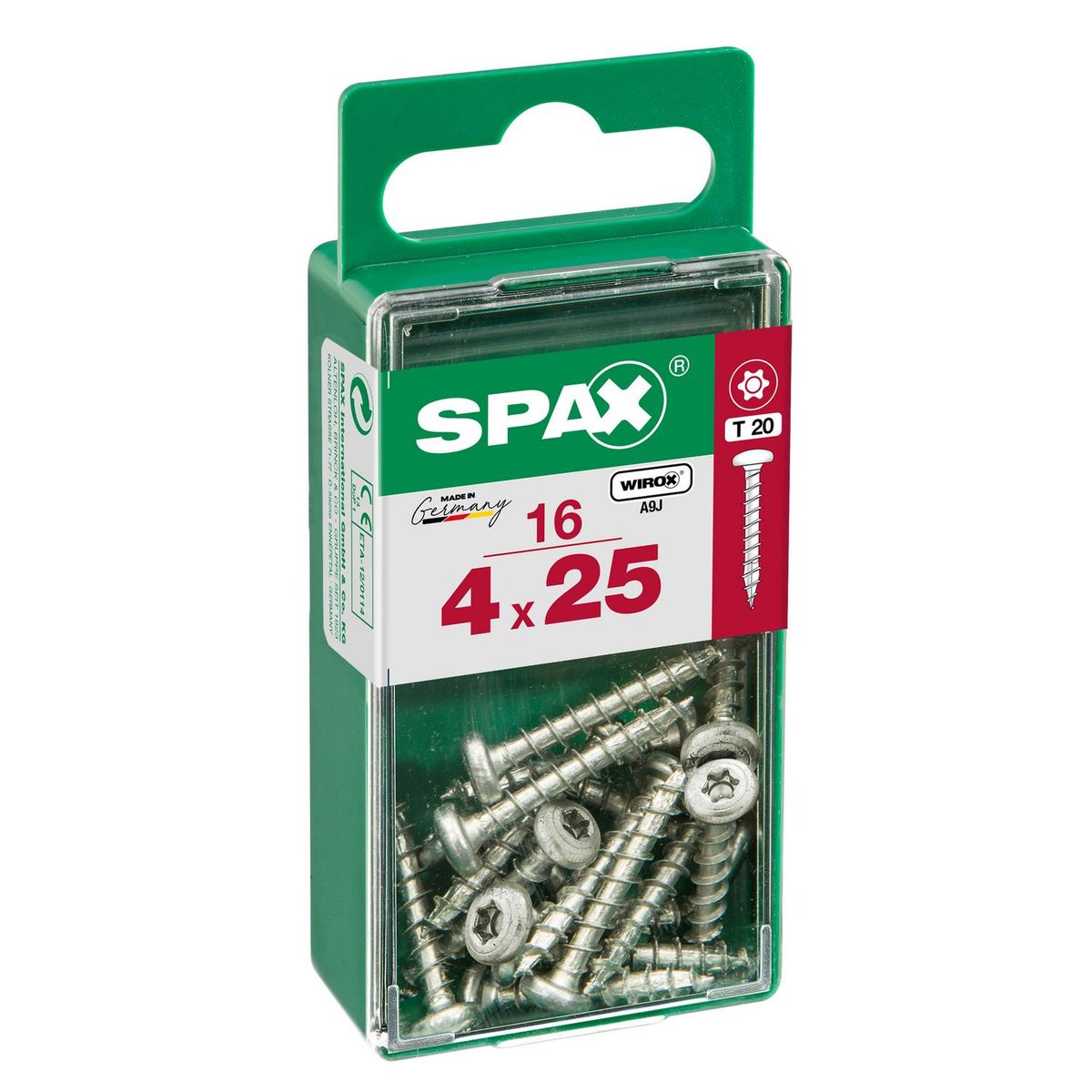 SPAX AMERICAN SCREW - Tornillo Spax Tirafondo Madera Aglomerada 25 mm 4 mm 16 unidad(es)