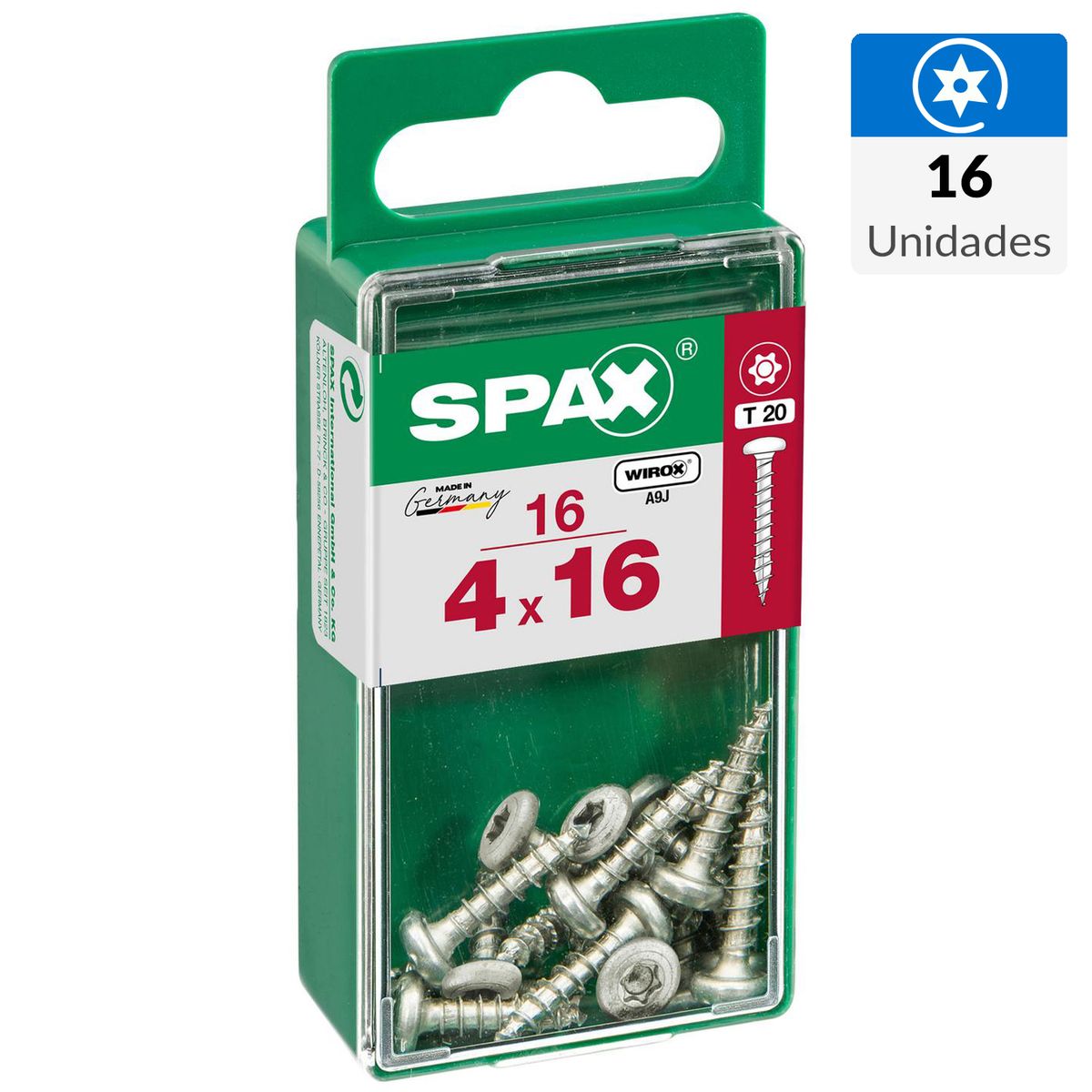 SPAX AMERICAN SCREW - Tornillo Spax Tirafondo Madera Aglomerada 16 mm 4 mm 16 unidad(es)