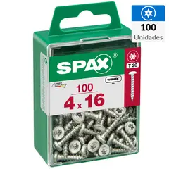 SPAX AMERICAN SCREW - Tornillo Spax Tirafondo Cabeza Torx Madera Aglomerada 16 mm 4 mm 100 unidad(es)