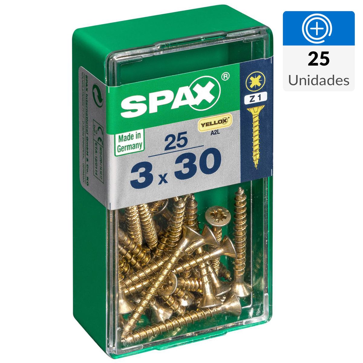 SPAX AMERICAN SCREW - Tornillo Spax Tirafondo Madera Aglomerada 30 mm 3 mm 25 unidad(es)