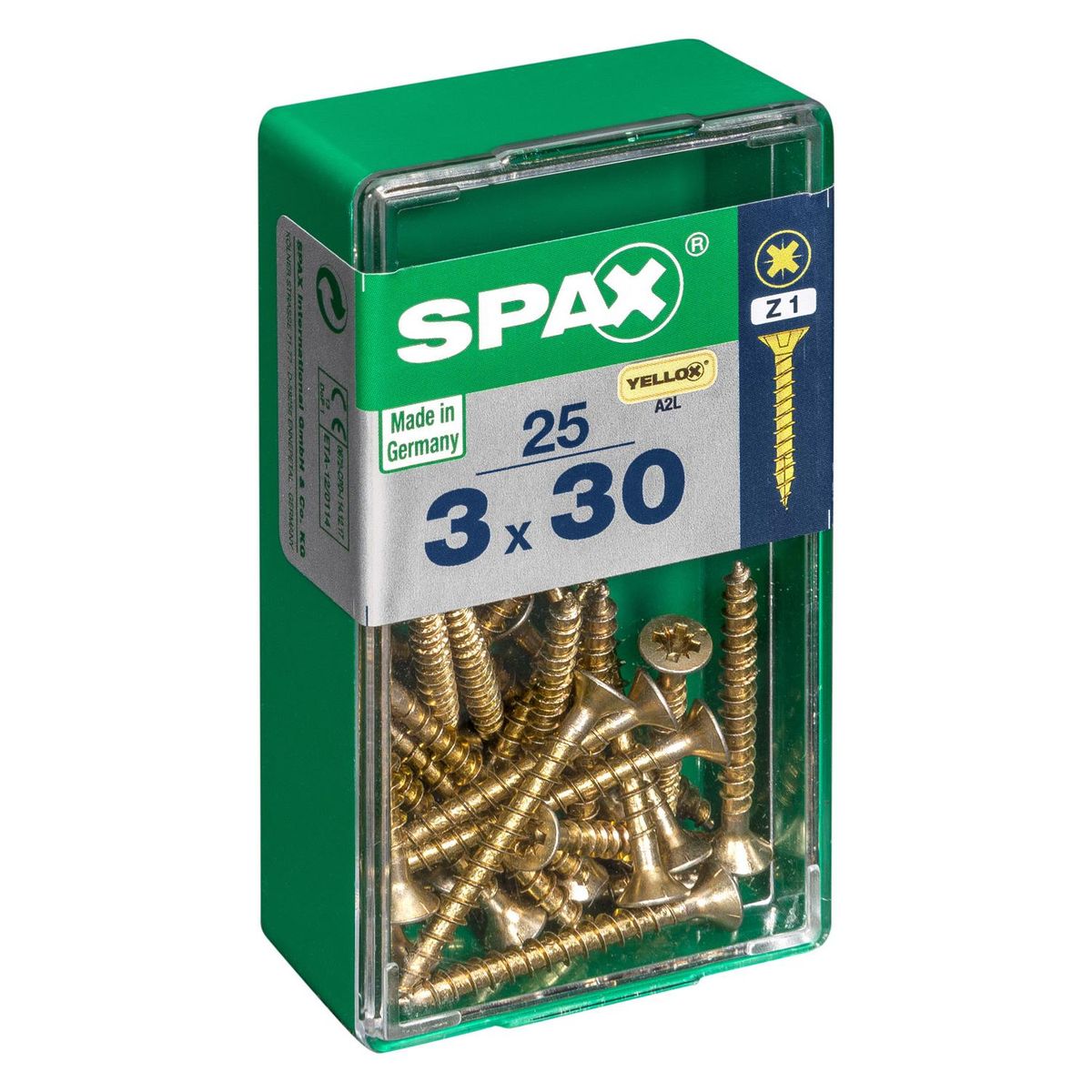 SPAX AMERICAN SCREW - Tornillo Spax Tirafondo Madera Aglomerada 30 mm 3 mm 25 unidad(es)