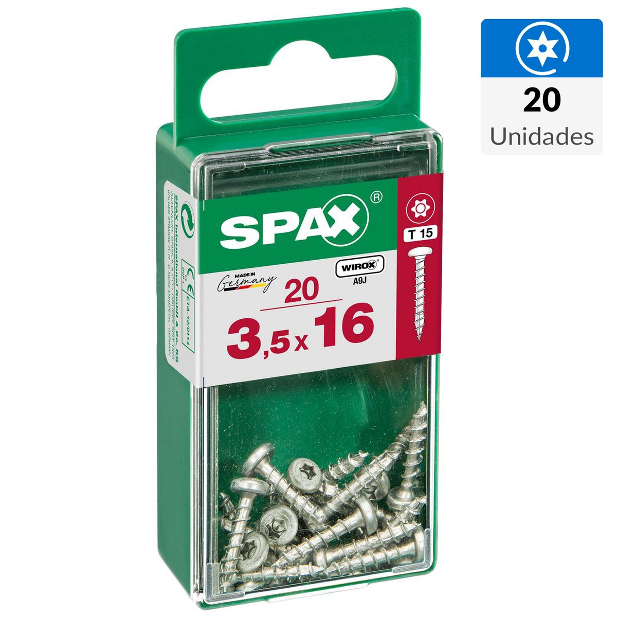 SPAX AMERICAN SCREW - Tornillo Spax Tirafondo Madera Aglomerada 16 mm 3.5 mm 20 unidad(es)