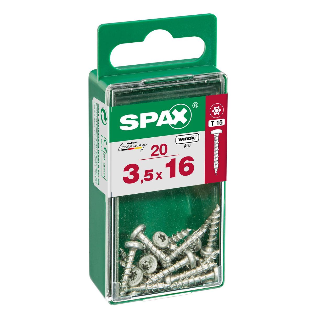 SPAX AMERICAN SCREW - Tornillo Spax Tirafondo Madera Aglomerada 16 mm 3.5 mm 20 unidad(es)
