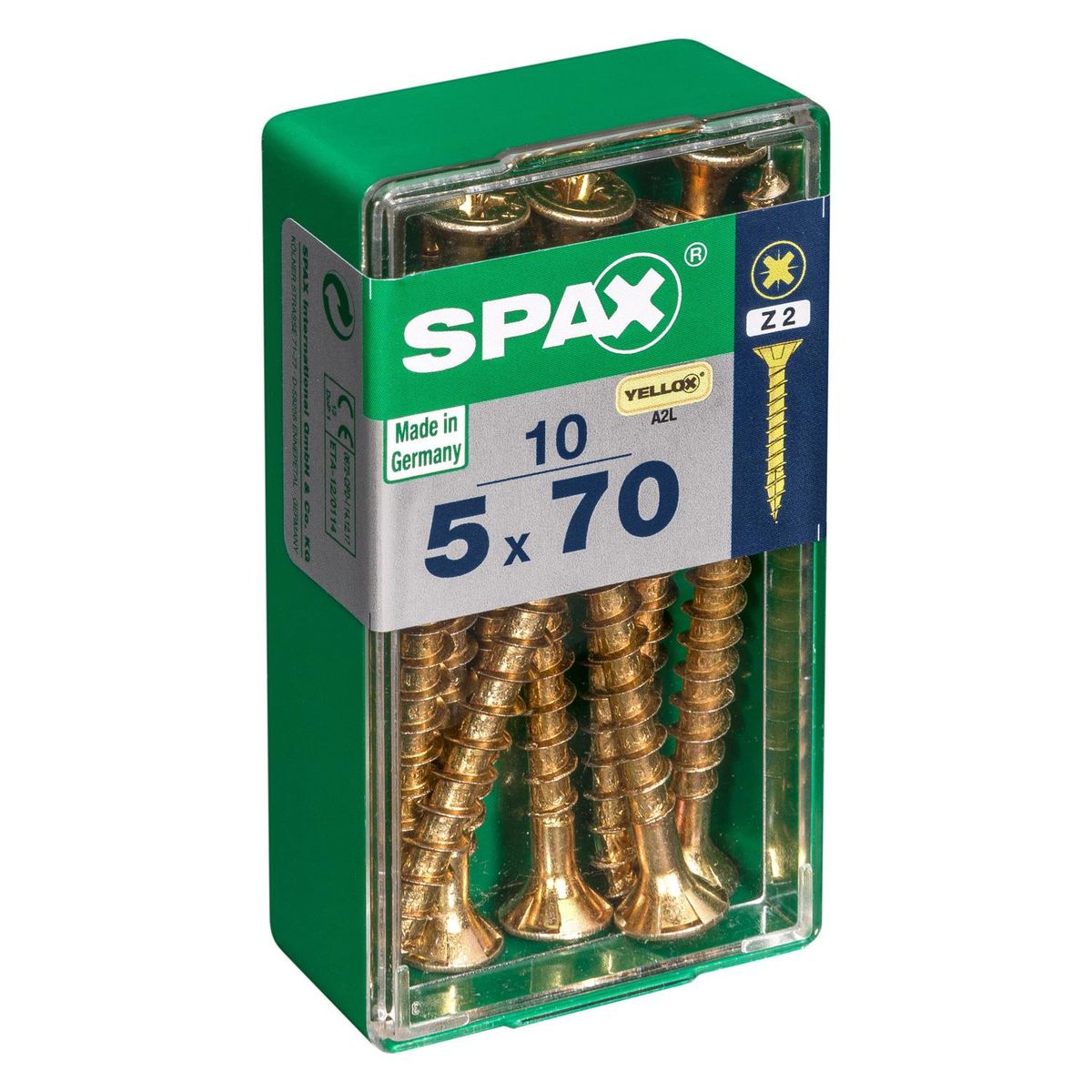 SPAX AMERICAN SCREW - Tornillo Spax Tirafondo Madera Aglomerada 70 mm 5 mm 10 unidad(es)