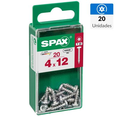 Tornillo Spax Tirafondo Cabeza Torx Madera Aglomerada 12 mm 4 mm 20 Unidades